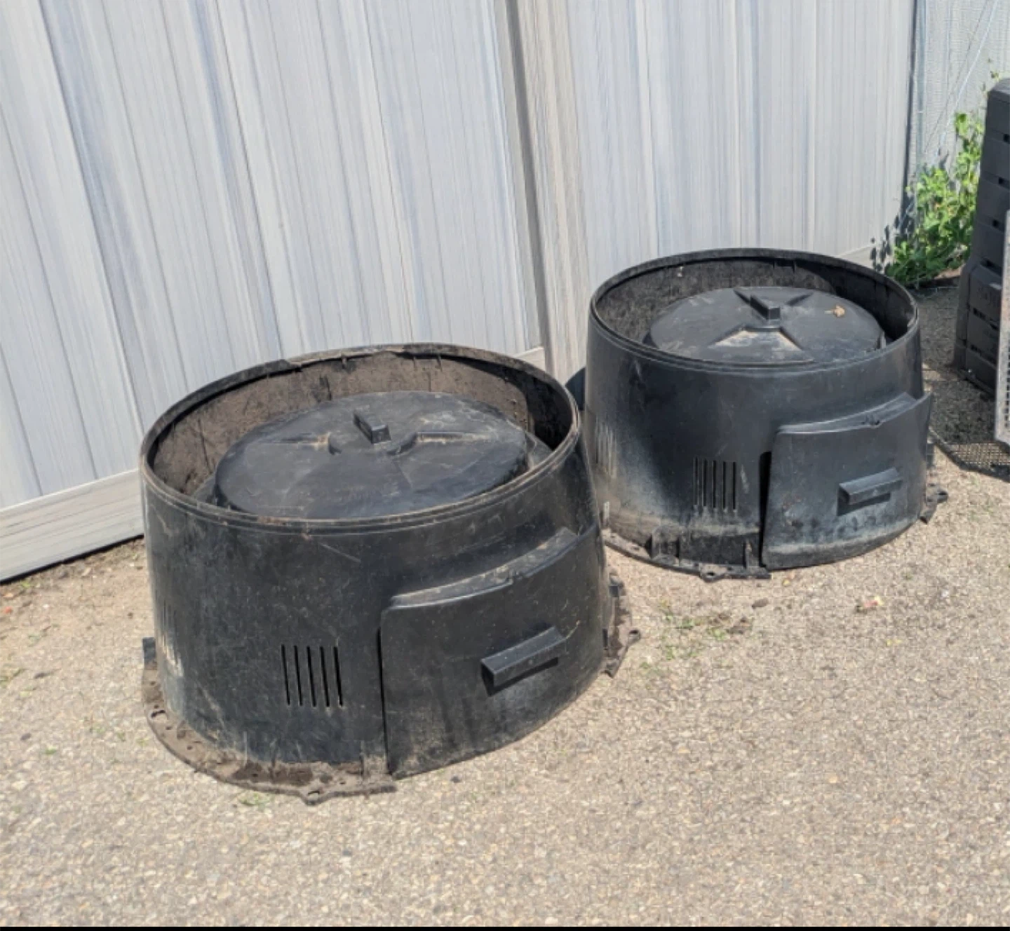 2 x Black Plastic Compost Bins FREE
