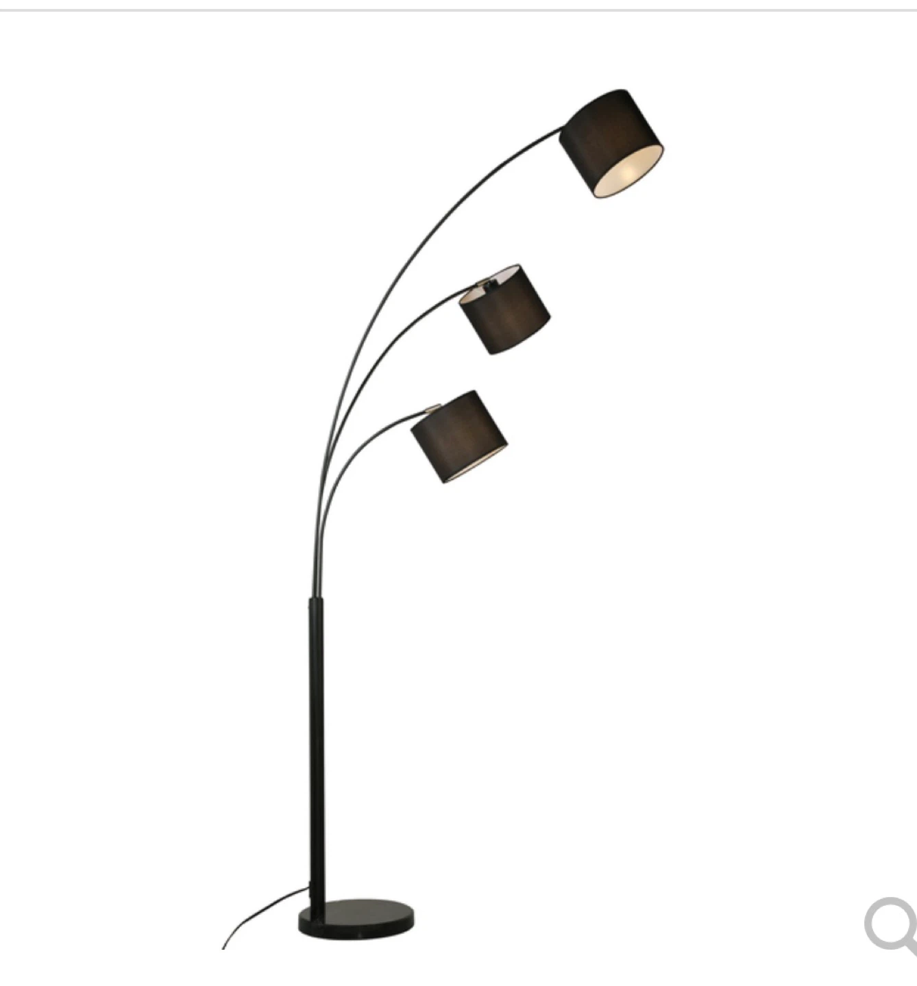 Black 3-Arc Floor Lamp with Square Shades