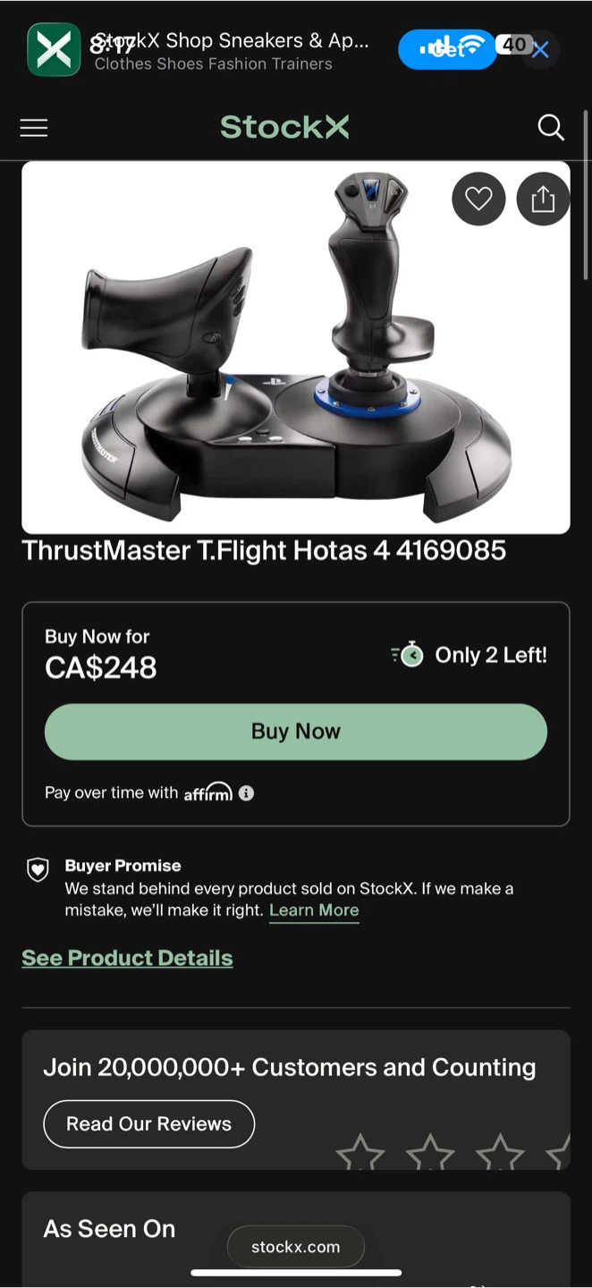 ThrustMaster T.Flight Hotas 4 Flight Stick