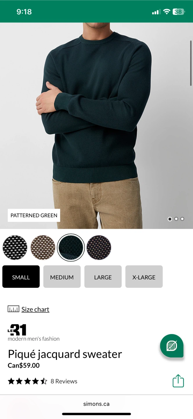 3.1 Phillip Lim Green Crewneck Sweater