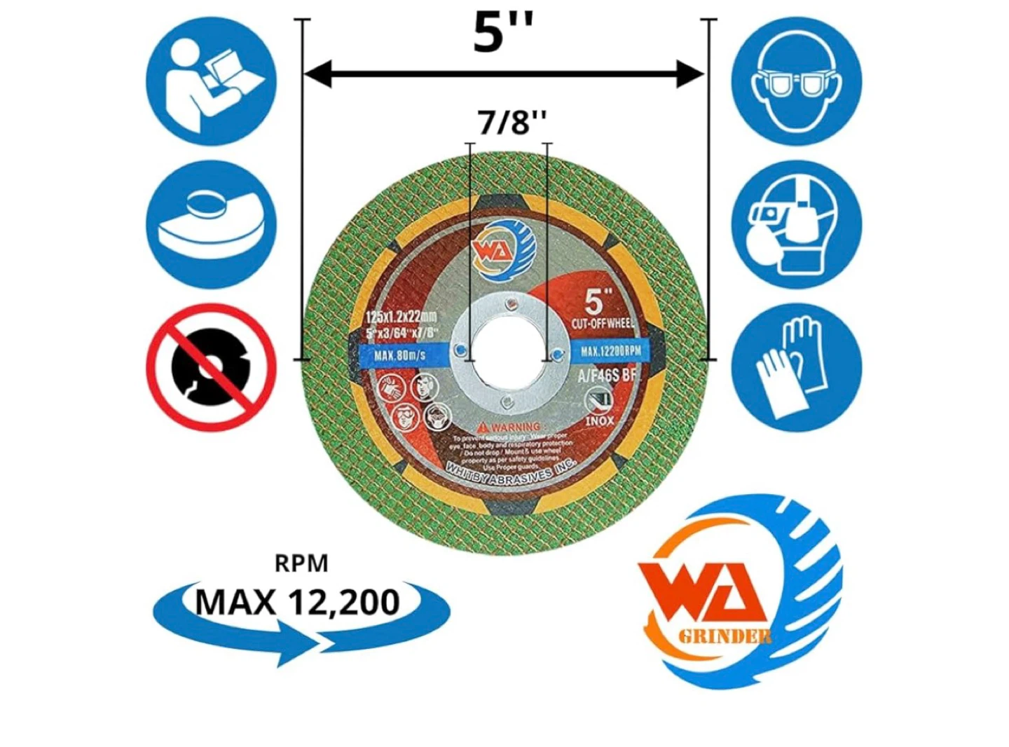 WA Grinder 5" Cut-Off Wheels (125x1.2x22mm) - photo 2