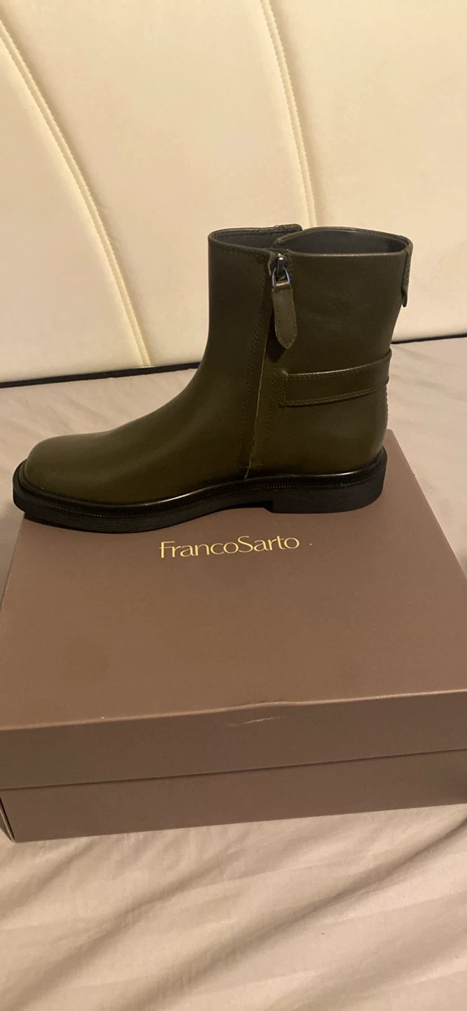 Franco Sarto L-Axel Olive Leather Ankle Boots Size 8.5 - photo 5