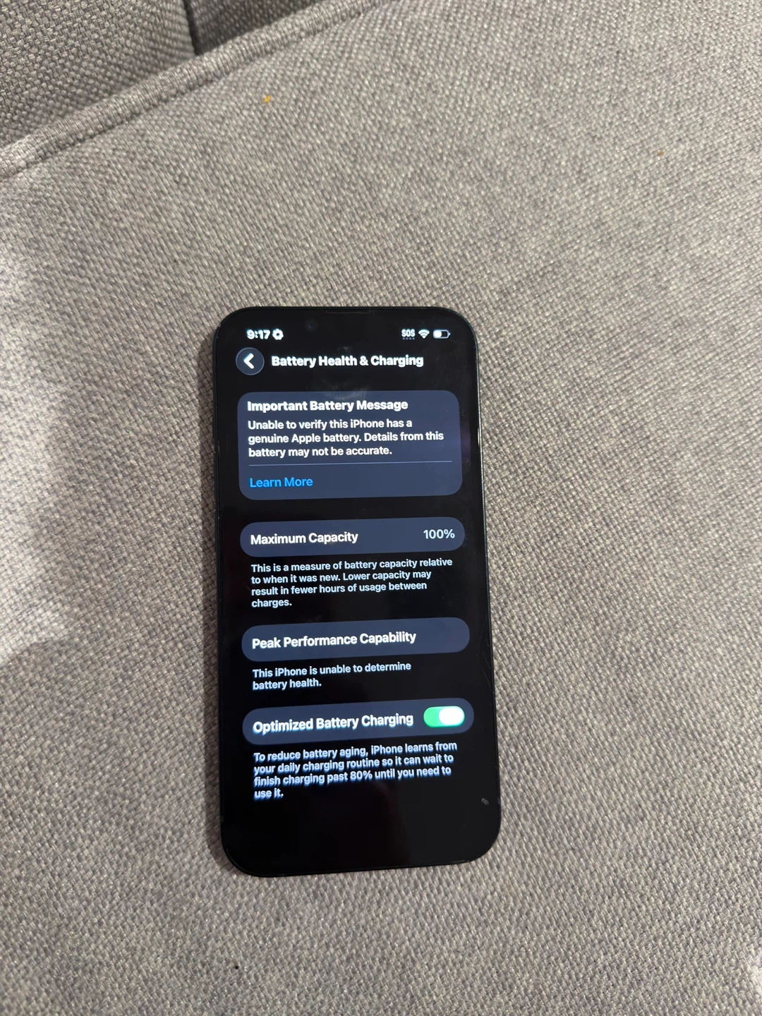 iPhone 14 with 100% battery