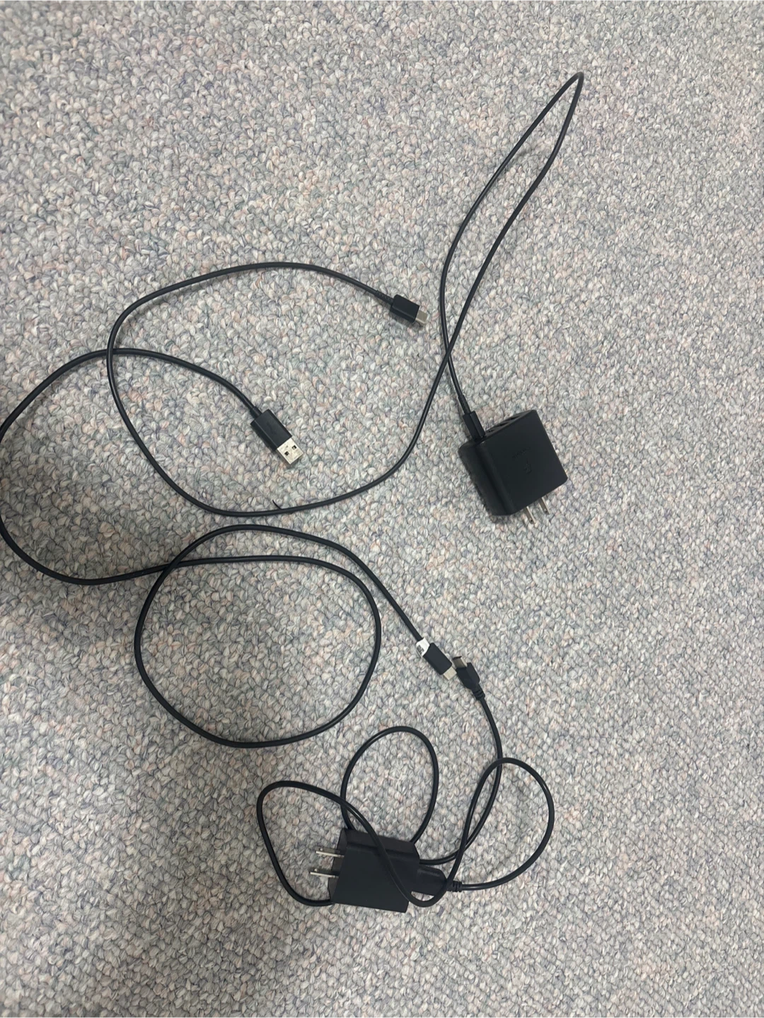 Black USB-A to Micro-USB Charging Cables with Wall Adapters