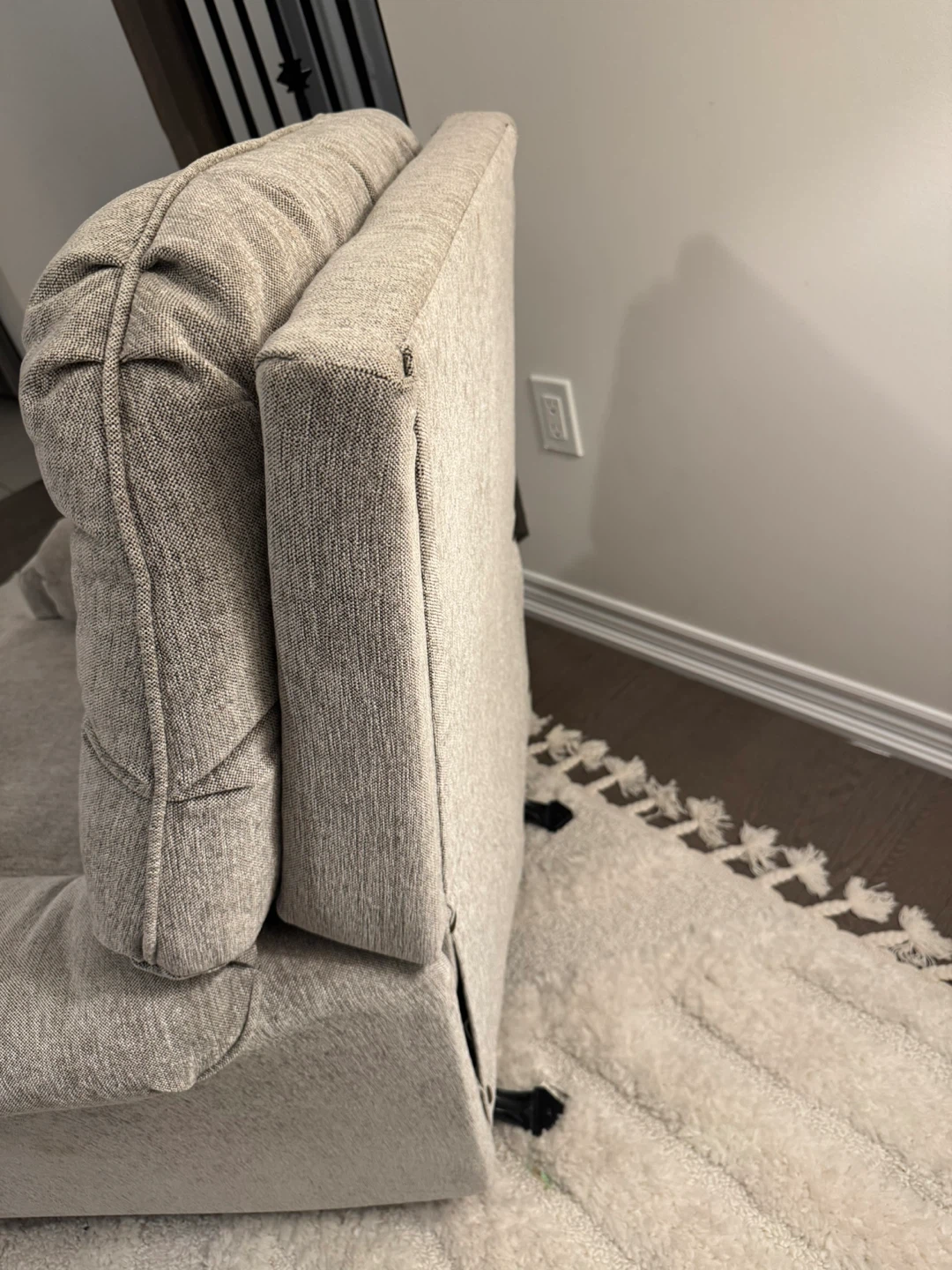 Grey upholstered recliner chair - photo 3