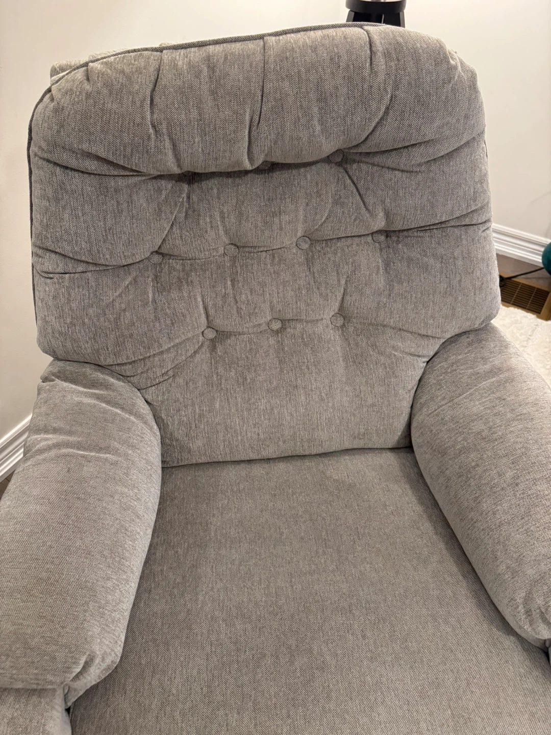 Grey upholstered recliner chair - photo 5