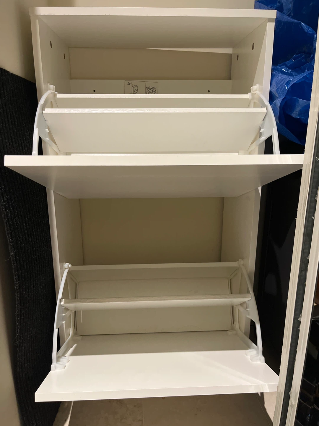 White 2-Tier Shoe Cabinet