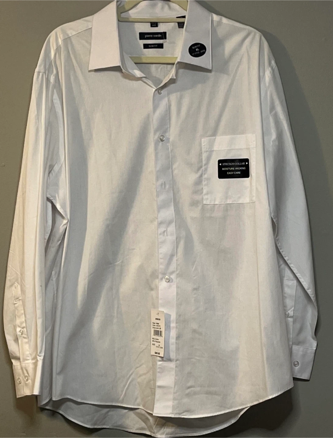 Van Heusen Men's White Stretch Collar Dress Shirt - Slim Fit