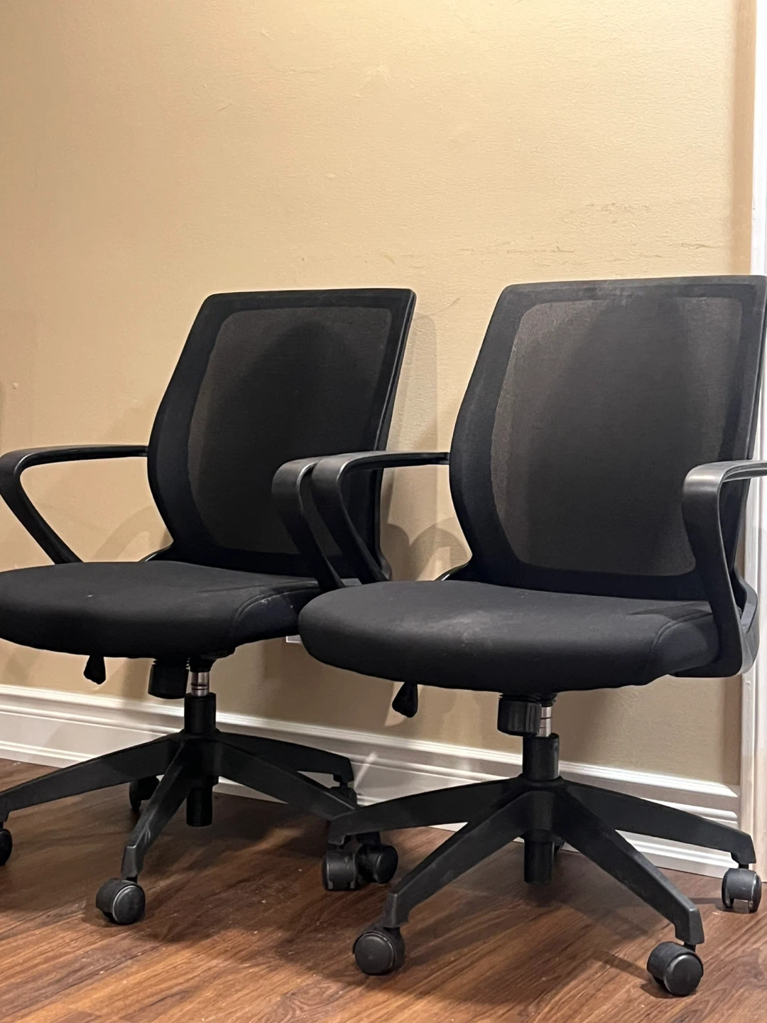 Pair of Black Mesh Office Chair