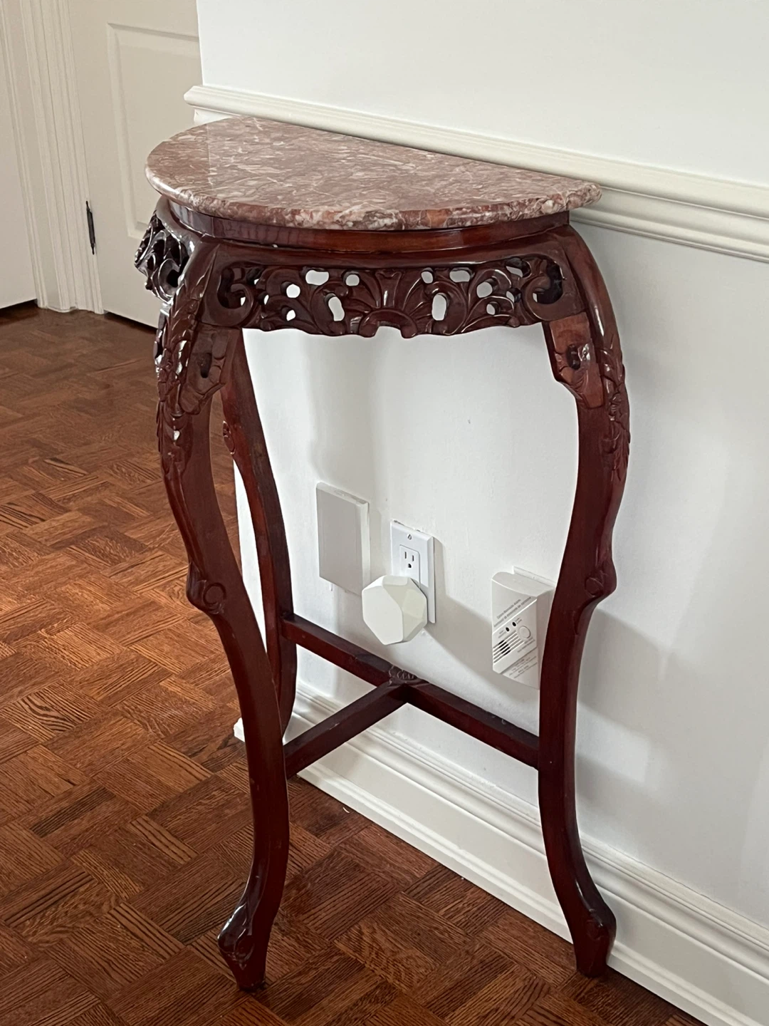 Antique Marble Top Console Table