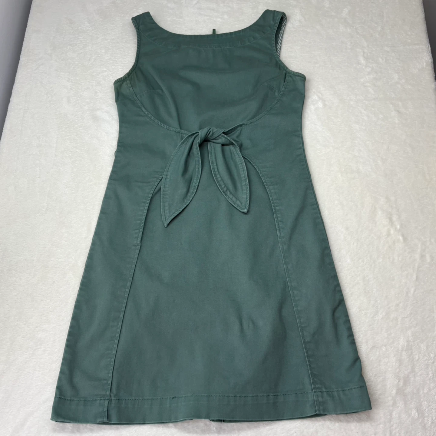 Holding Horses Anthropologie Green Denim Tie Front Dress Size 0 - photo 2