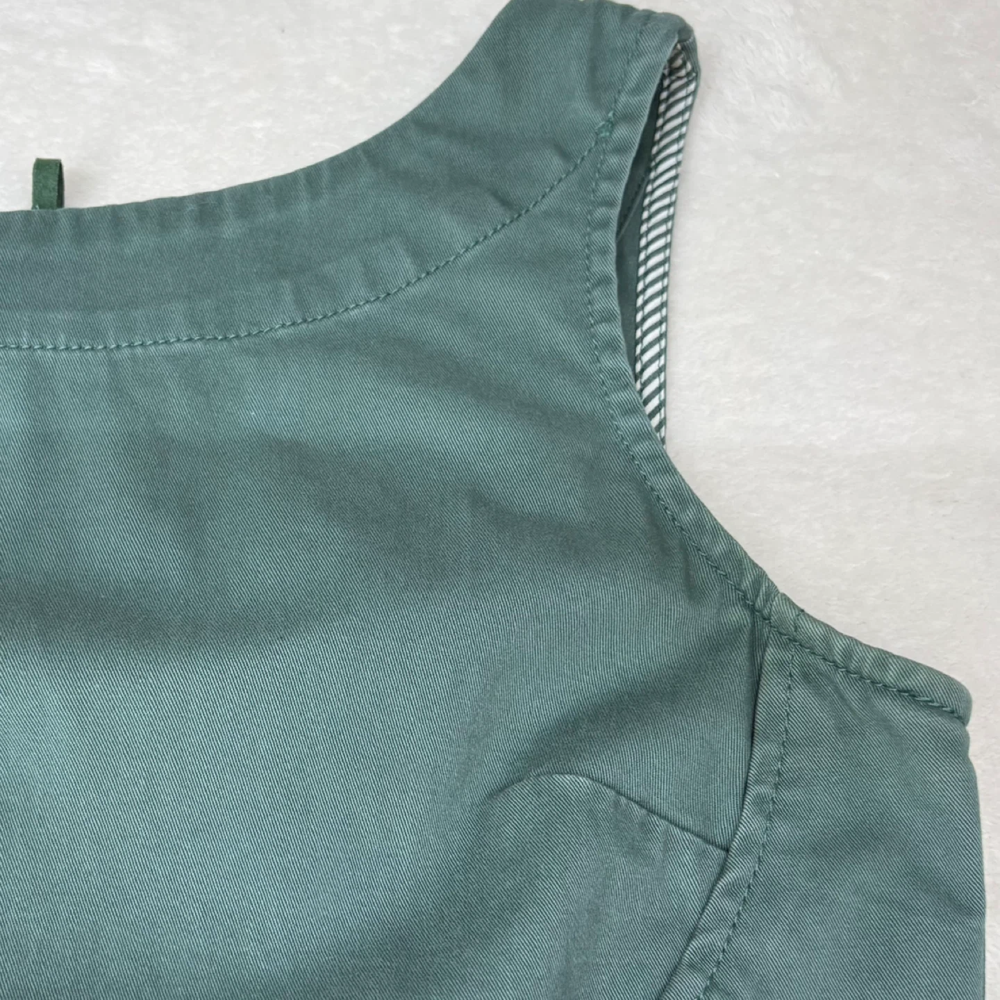 Holding Horses Anthropologie Green Denim Tie Front Dress Size 0 - photo 4