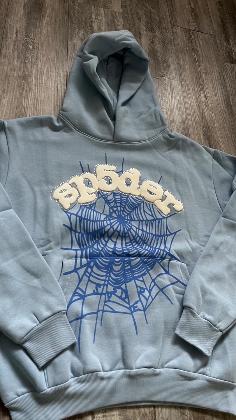 Light blue Sp5der hoodie - photo 2