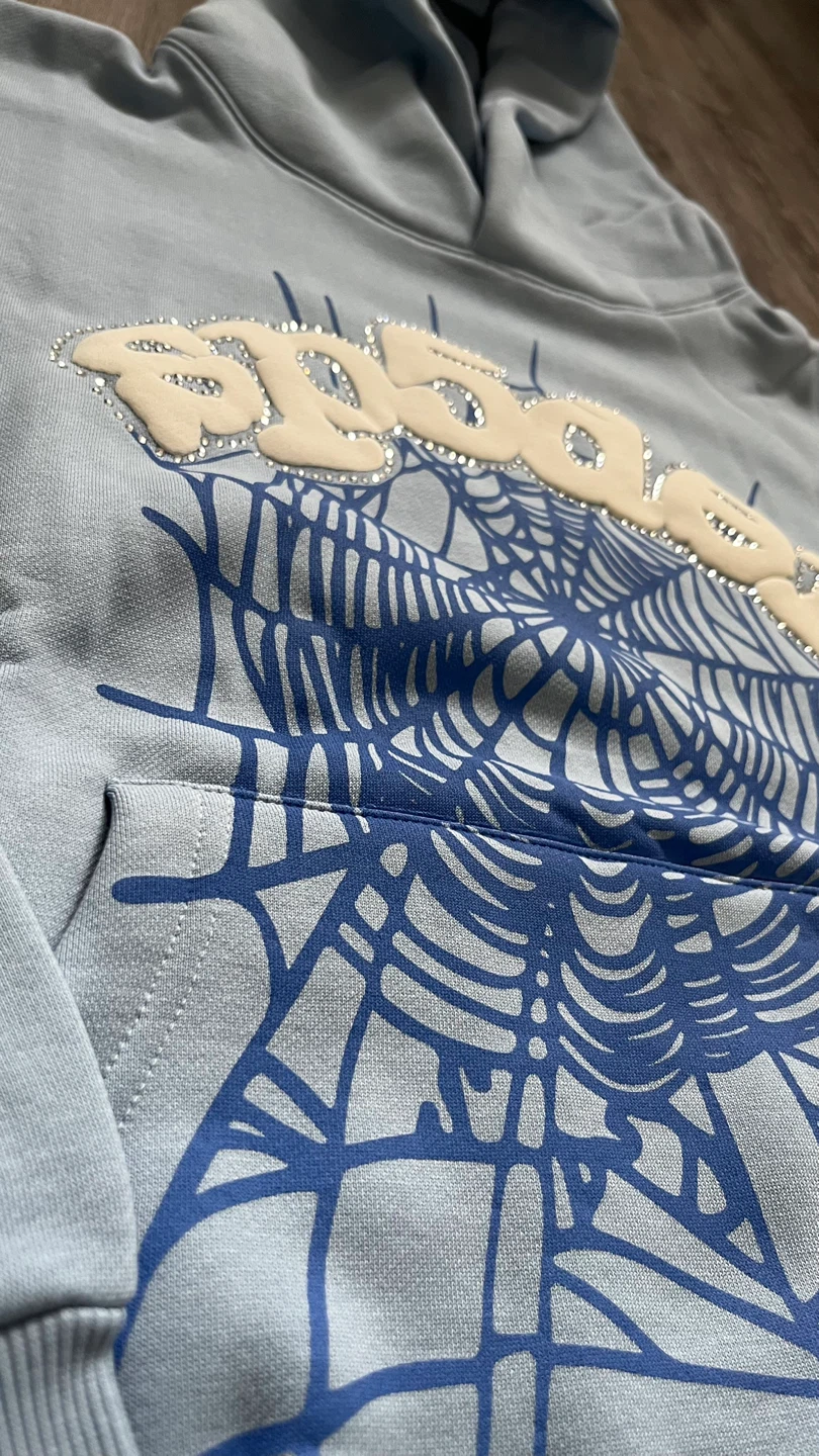Light blue Sp5der hoodie - photo 3