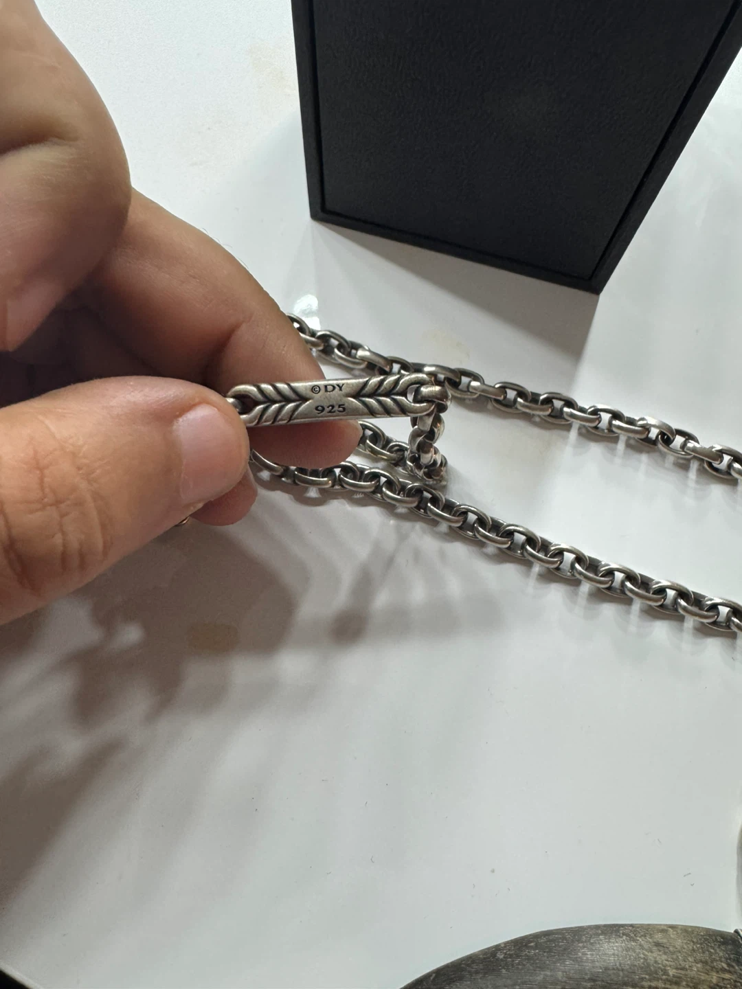 David Yurman Sterling Silver Chain Necklace with Horn Pendant - photo 4