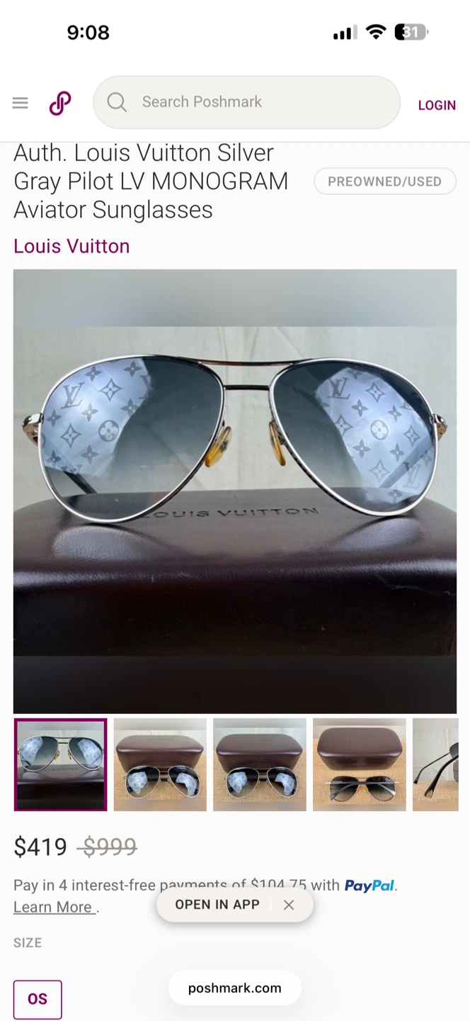 Louis Vuitton Monogram Aviator Sunglasses - photo 3