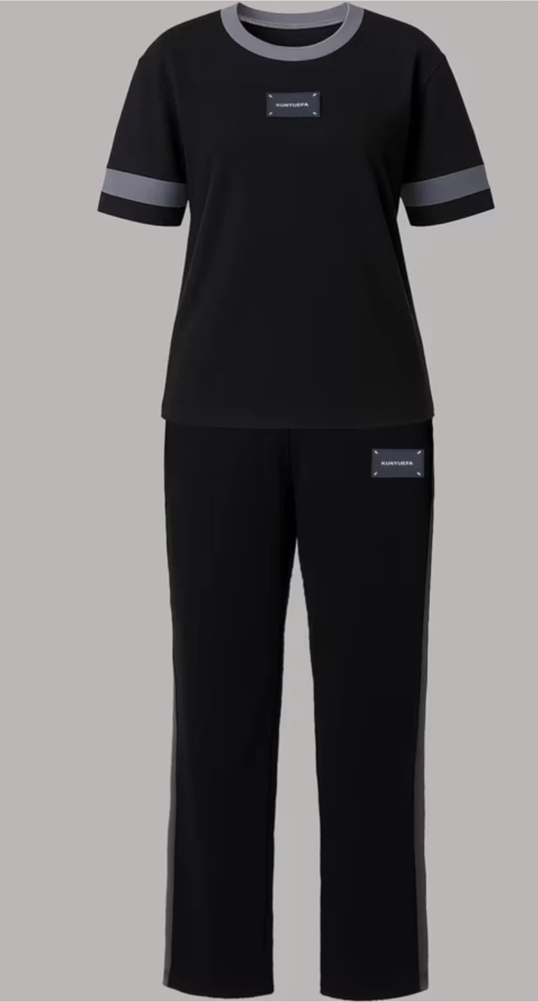 KUNYUEFA Black & Grey Tracksuit Set - Size Medium - photo 2