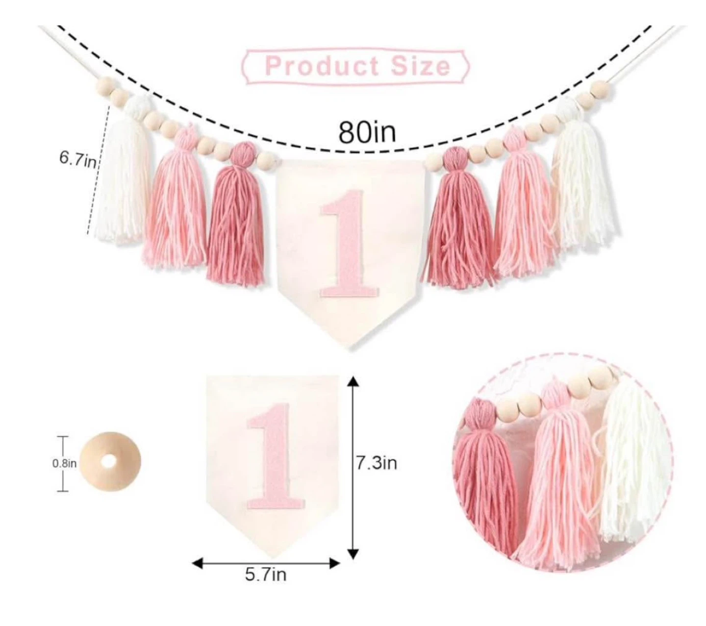 First Birthday Banner - "1" - photo 2