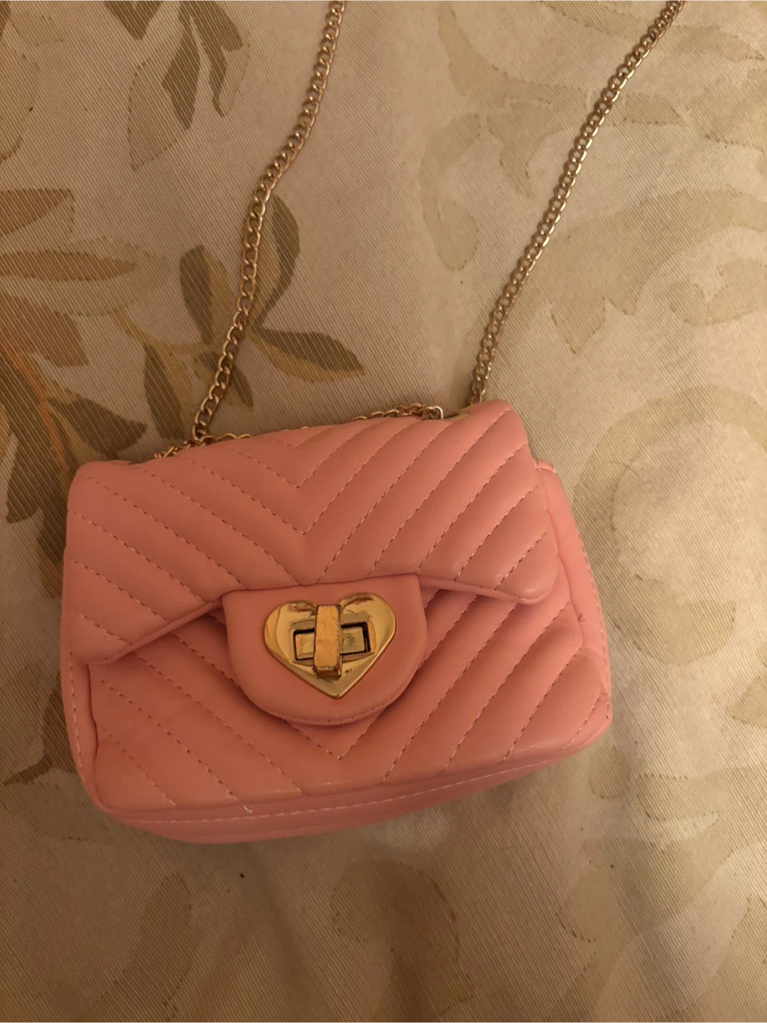 Pink Quilted Crossbody Bag with Gold Chain - photo 2