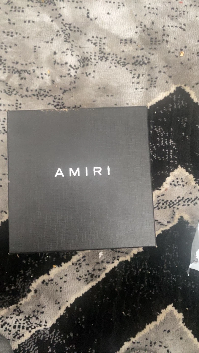 Amiri Black Leather Belt with Gold Buckle - photo 2