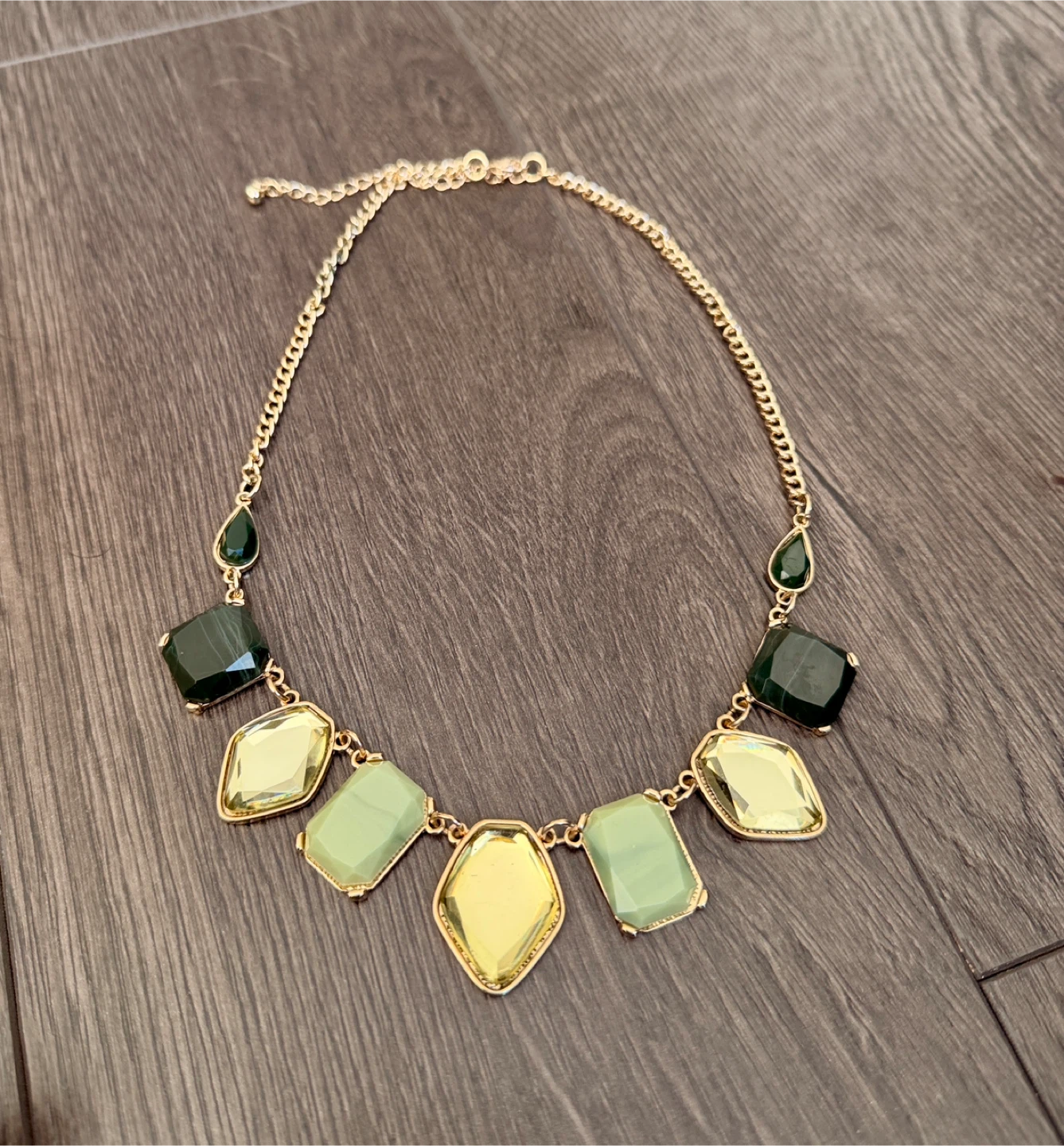 Gold-tone Gemstone Statement Necklace