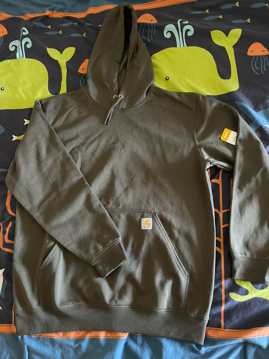 Carhartt Midweight Logo Hoodie - Green - Size L - photo 2