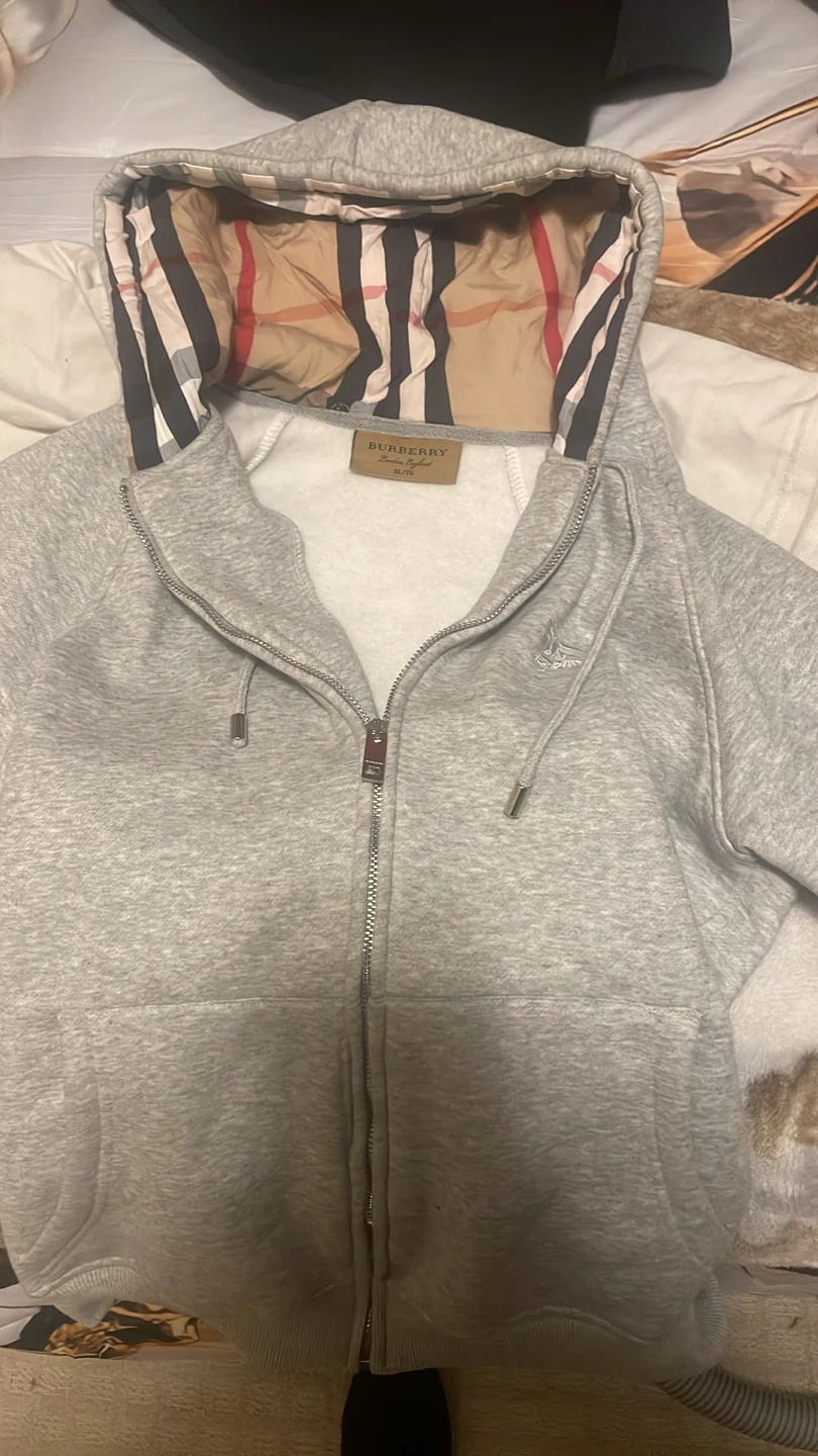 Burberry Zip-Up Hoodie Grey XL/TG