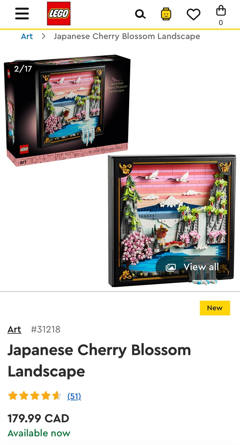 LEGO Art Japanese Cherry Blossom Landscape 31218