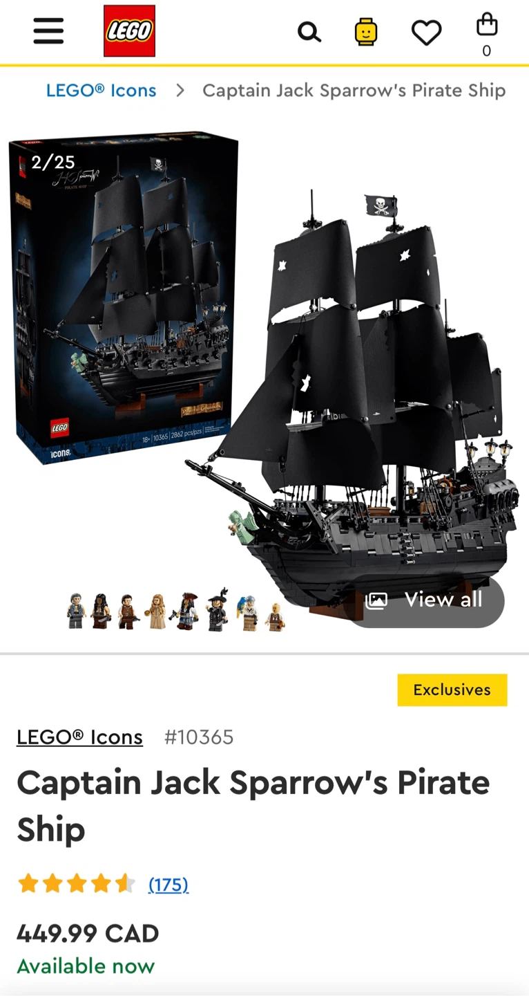 LEGO Icons Captain Jack Sparrow's Pirate Ship 10365