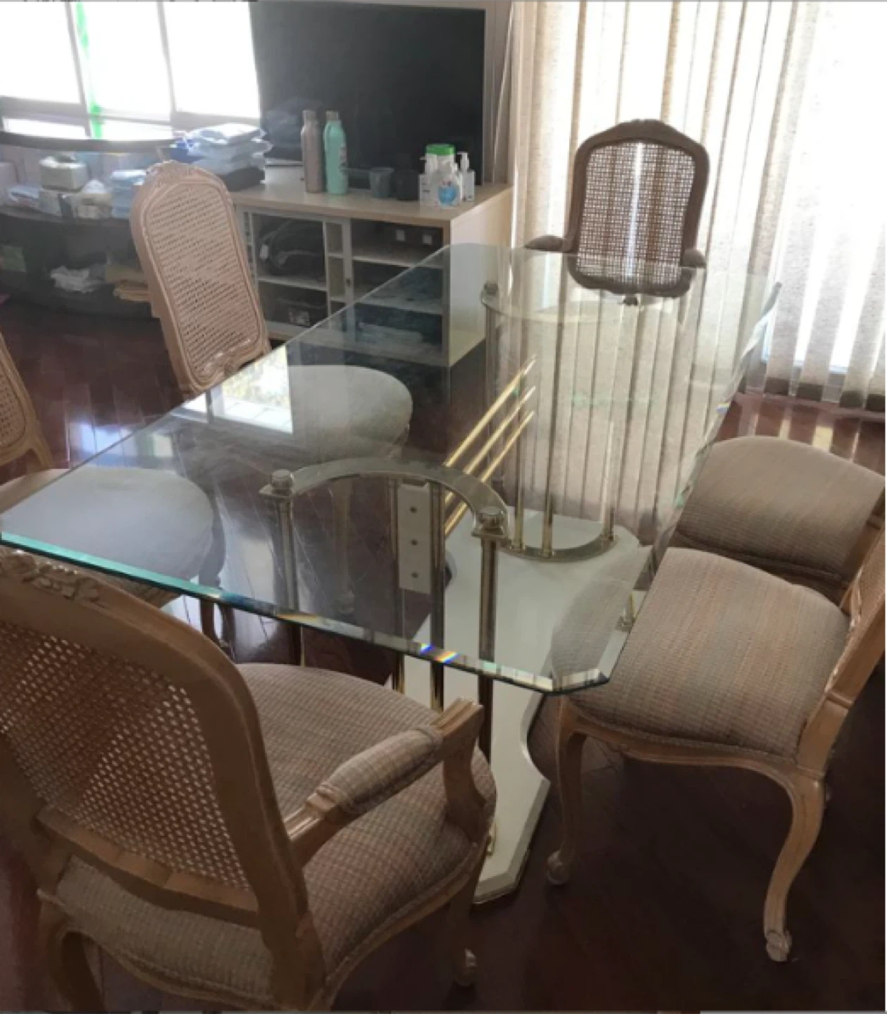 Glass Dining Table with 4 Chairs