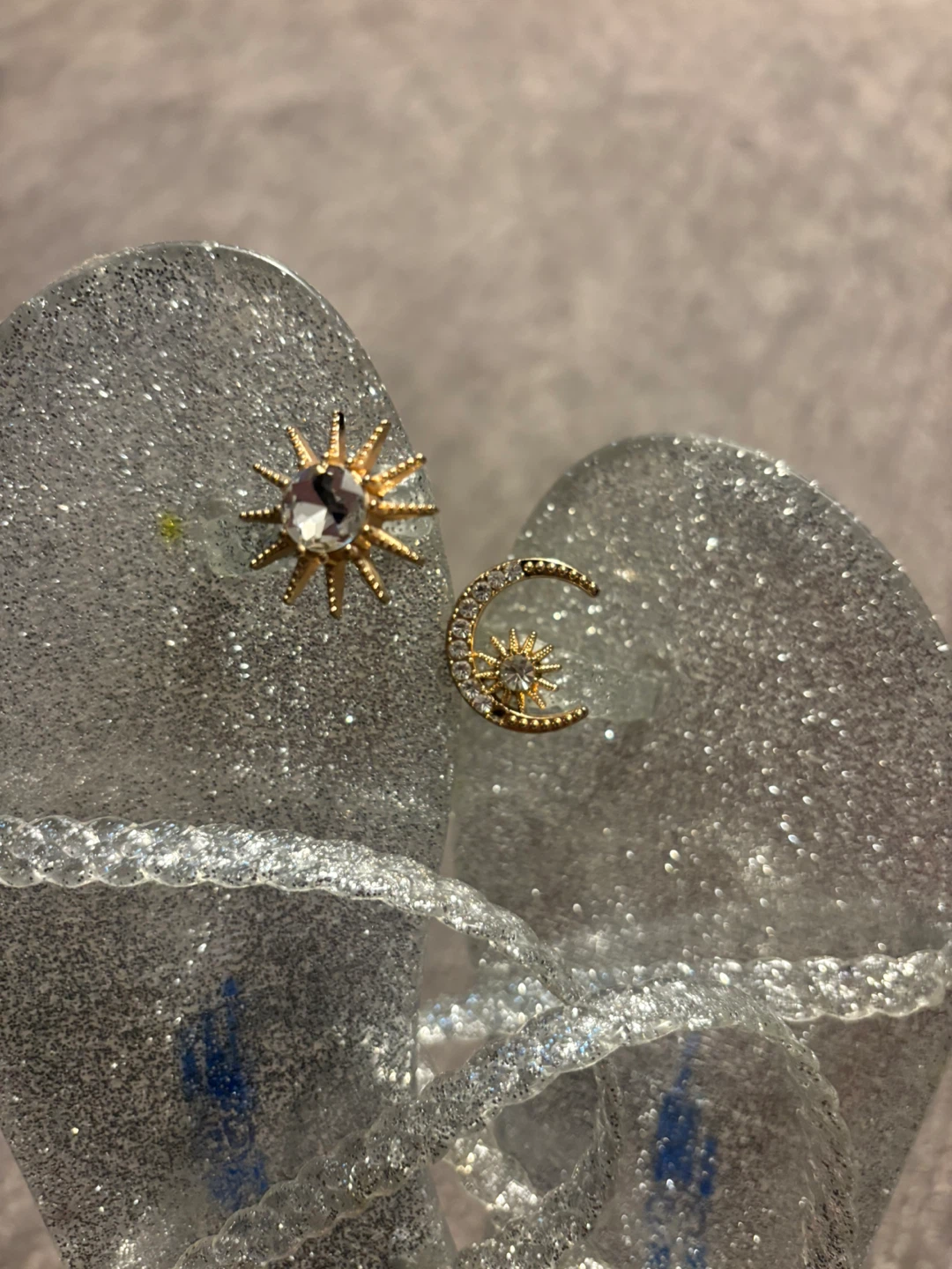 Glittery Silver Sandals with Sun and Moon - photo 5