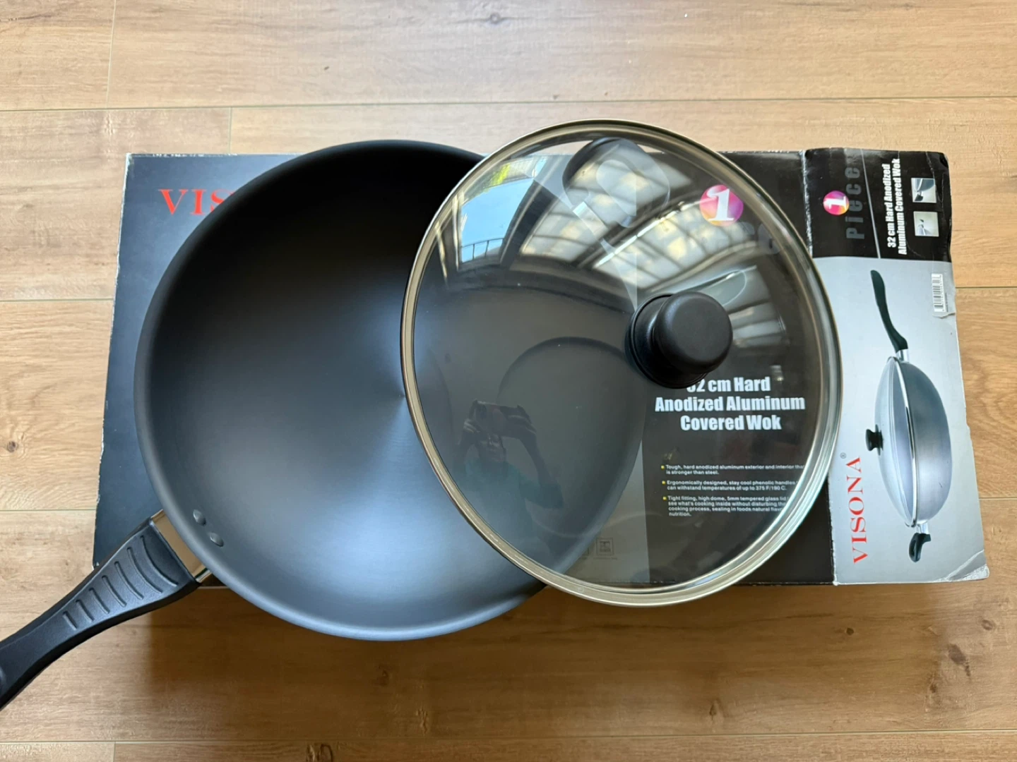 Visona 32 cm Hard Anodized Aluminum Covered Wok - photo 5