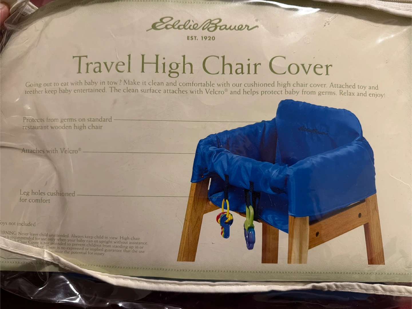 Eddie Bauer Travel High Chair Cover with Toy
