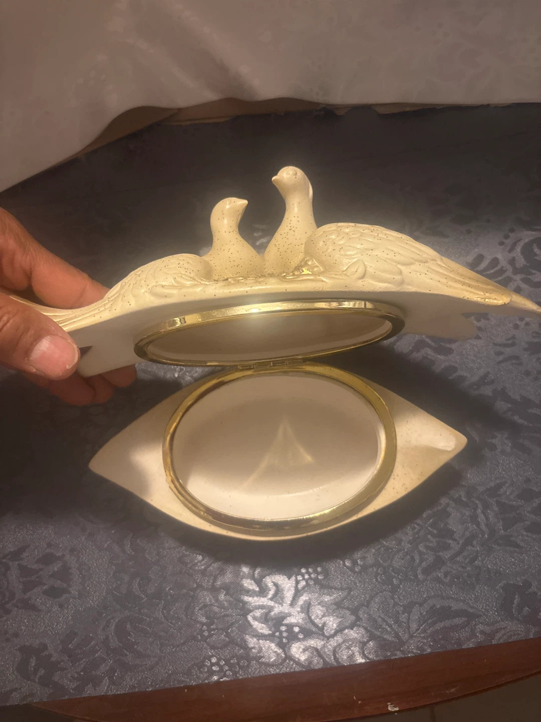 Vintage Two Love Birds Trinket Box - photo 3