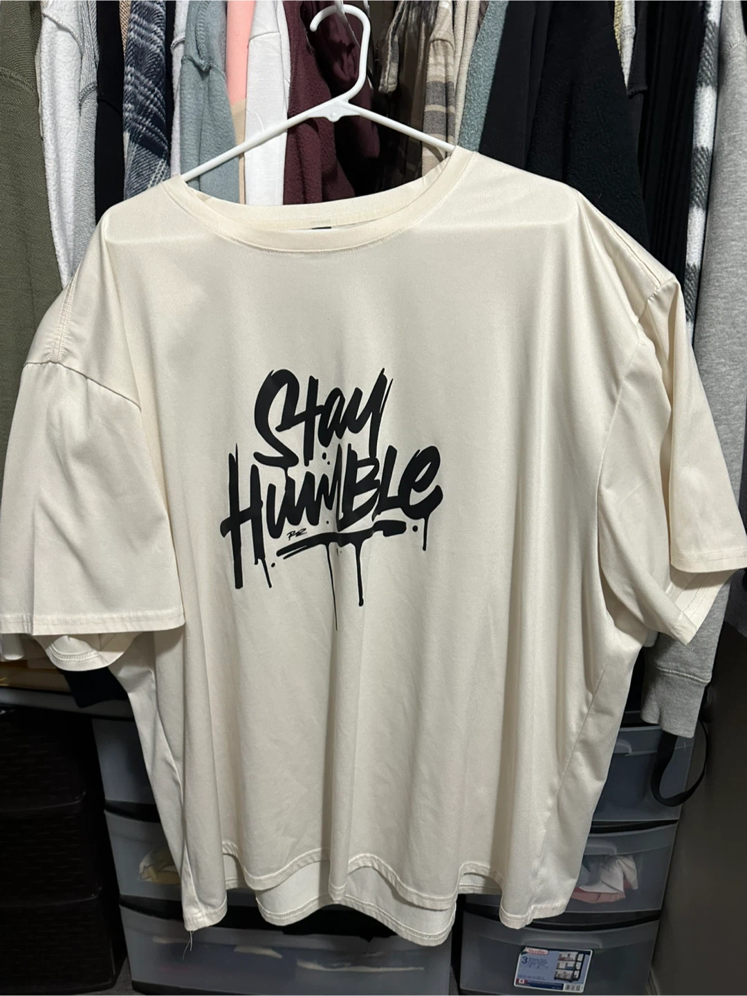 Cream 'Stay Humble' Graphic T-Shirt