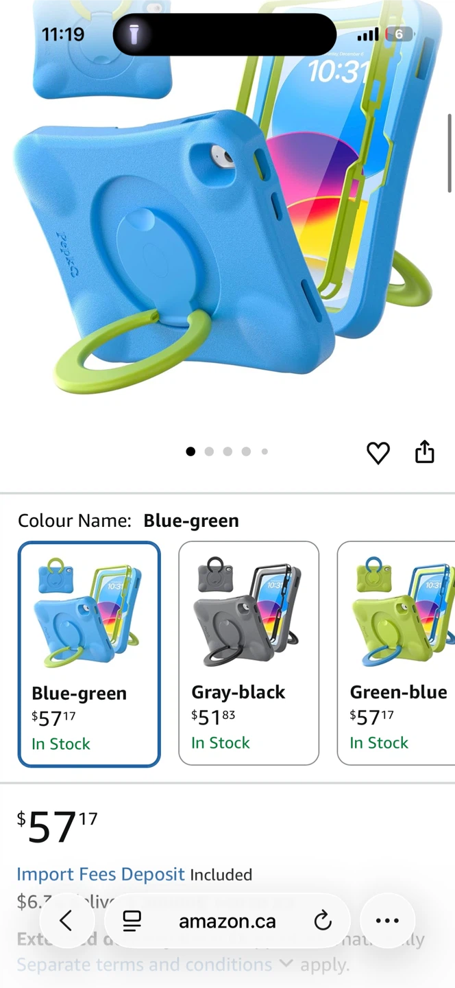 Pepkoo Case for iPad 10th Gen 10.9" - Blue-green - photo 2