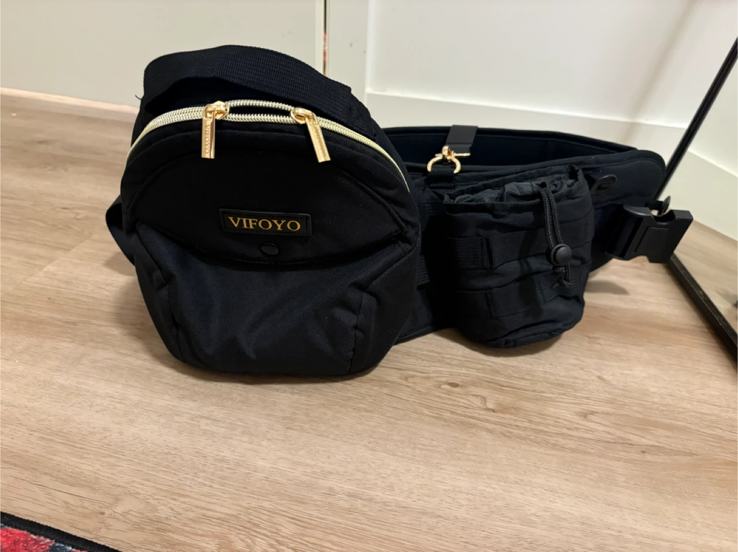 VIFOYO Black Fanny Pack Waist Bag