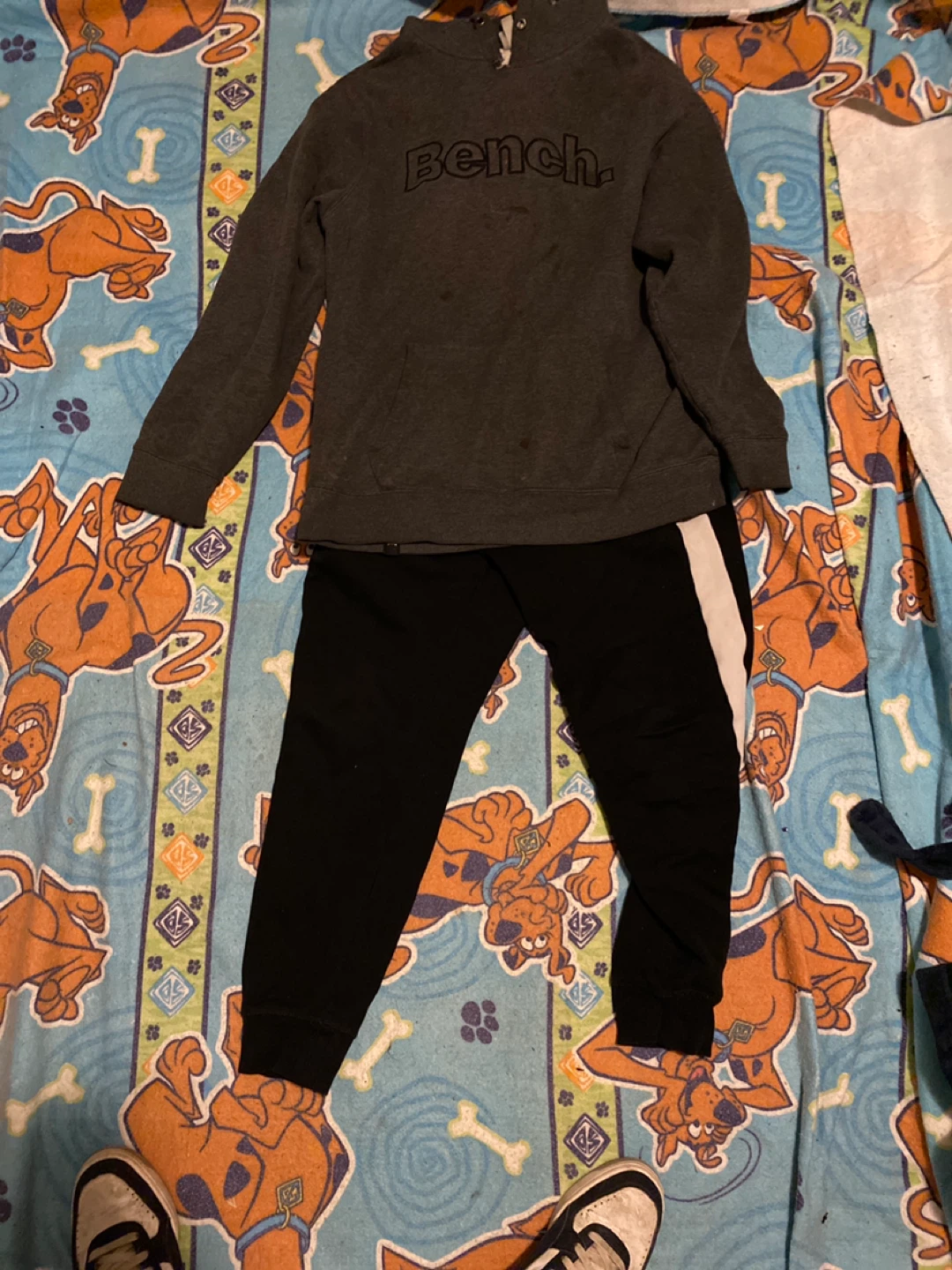 Bench Grey Hoodie and Black Joggers Set