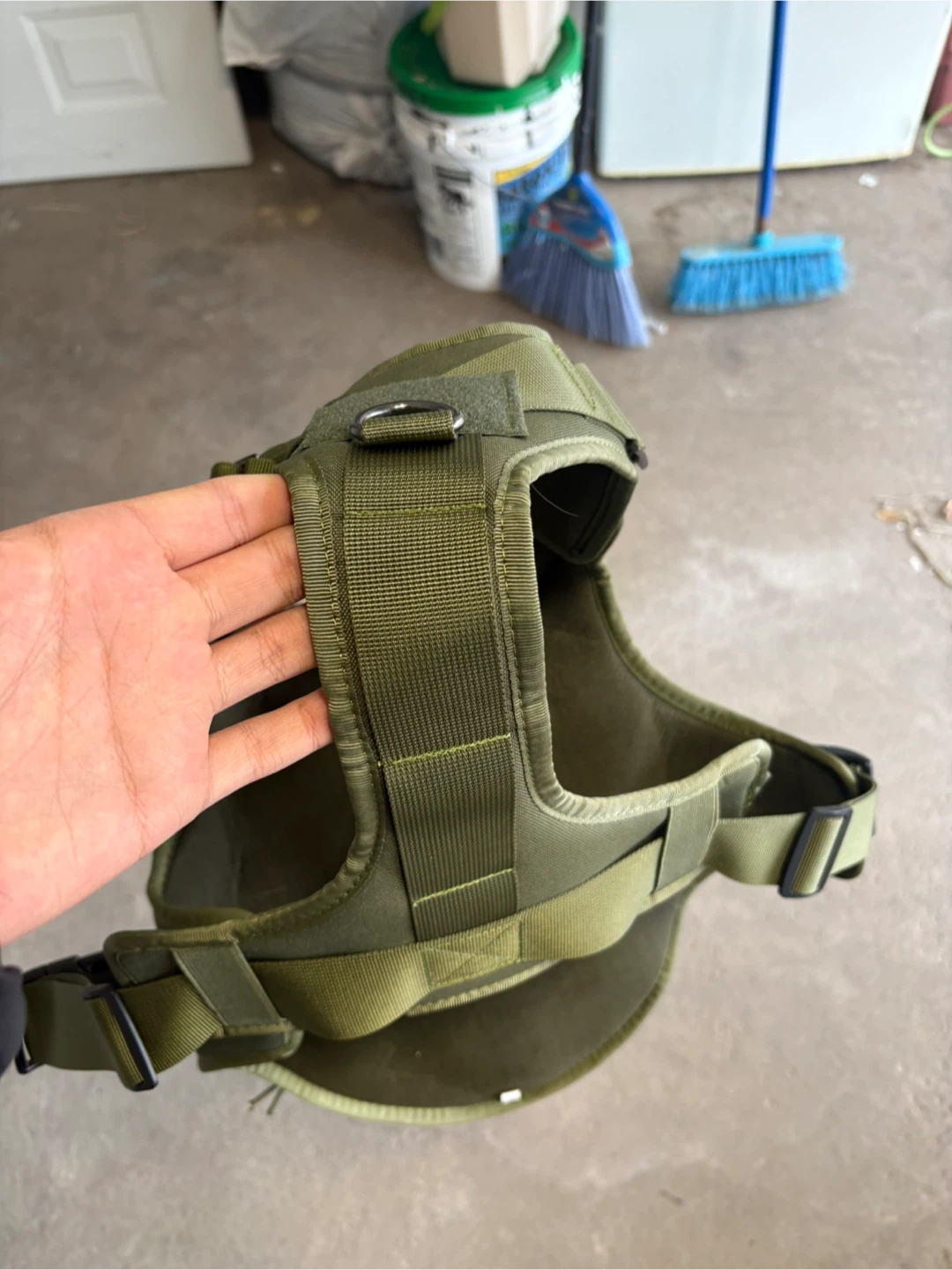 Military Style Dog Harness Vest - Olive Green - photo 3