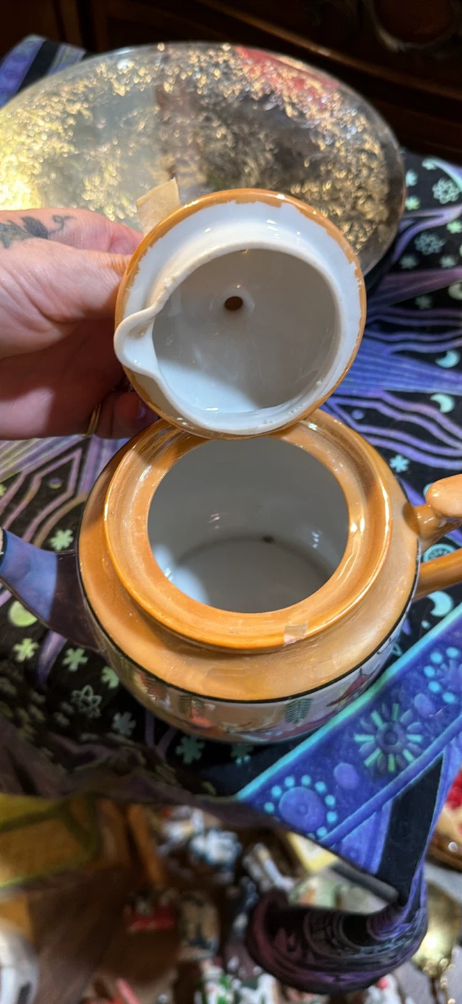 Vintage Japanese Teapot with Scenic Design - photo 2