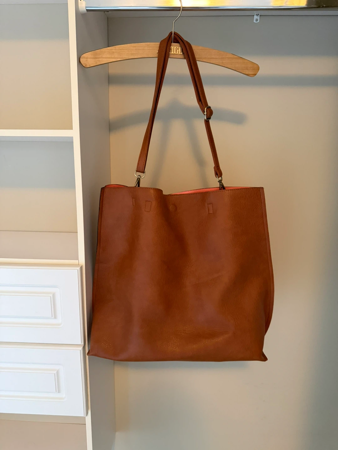 Reversible Tote Bag - Brown/Pink