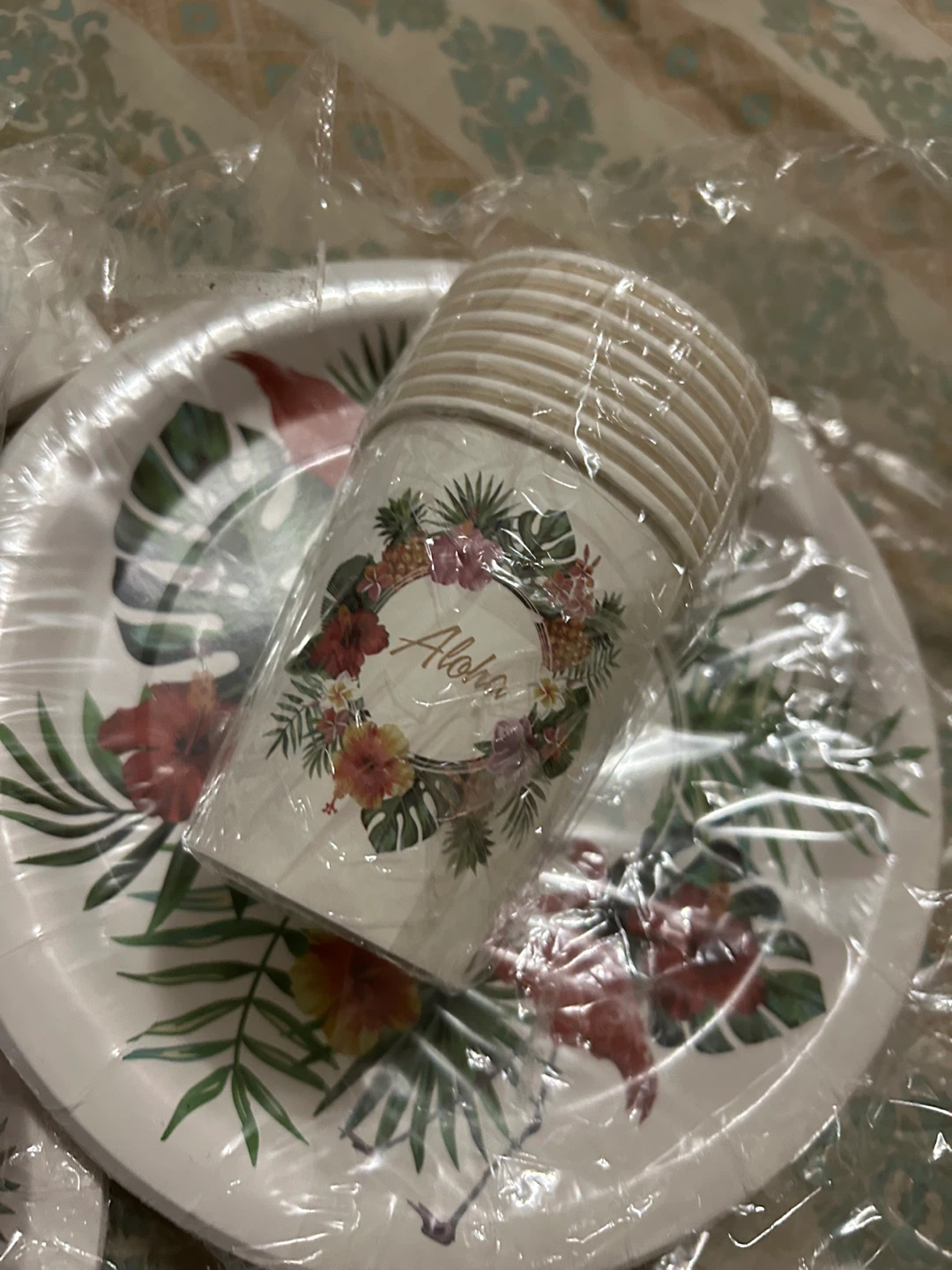 Aloha Themed Party Supplies - Plates, Cups, Napkins & Cutlery