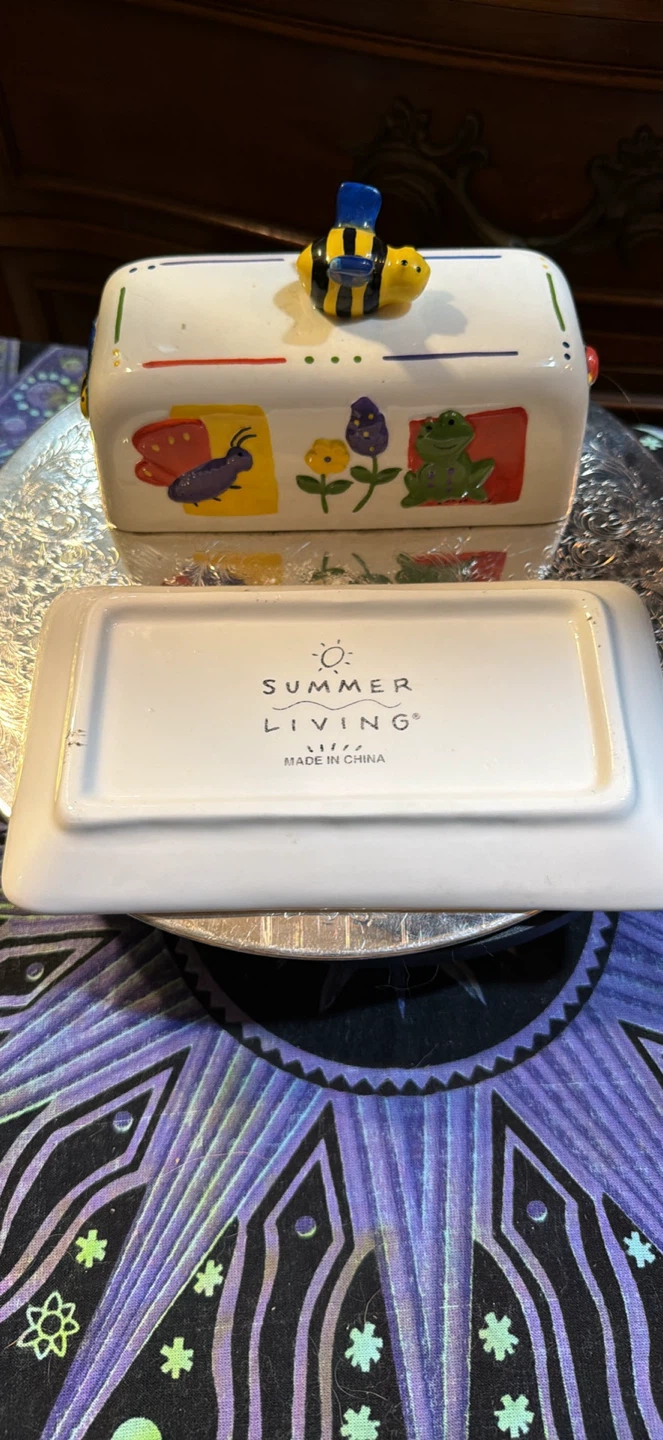 Summer Living Ceramic Butter Dish with Bee Handle - photo 3