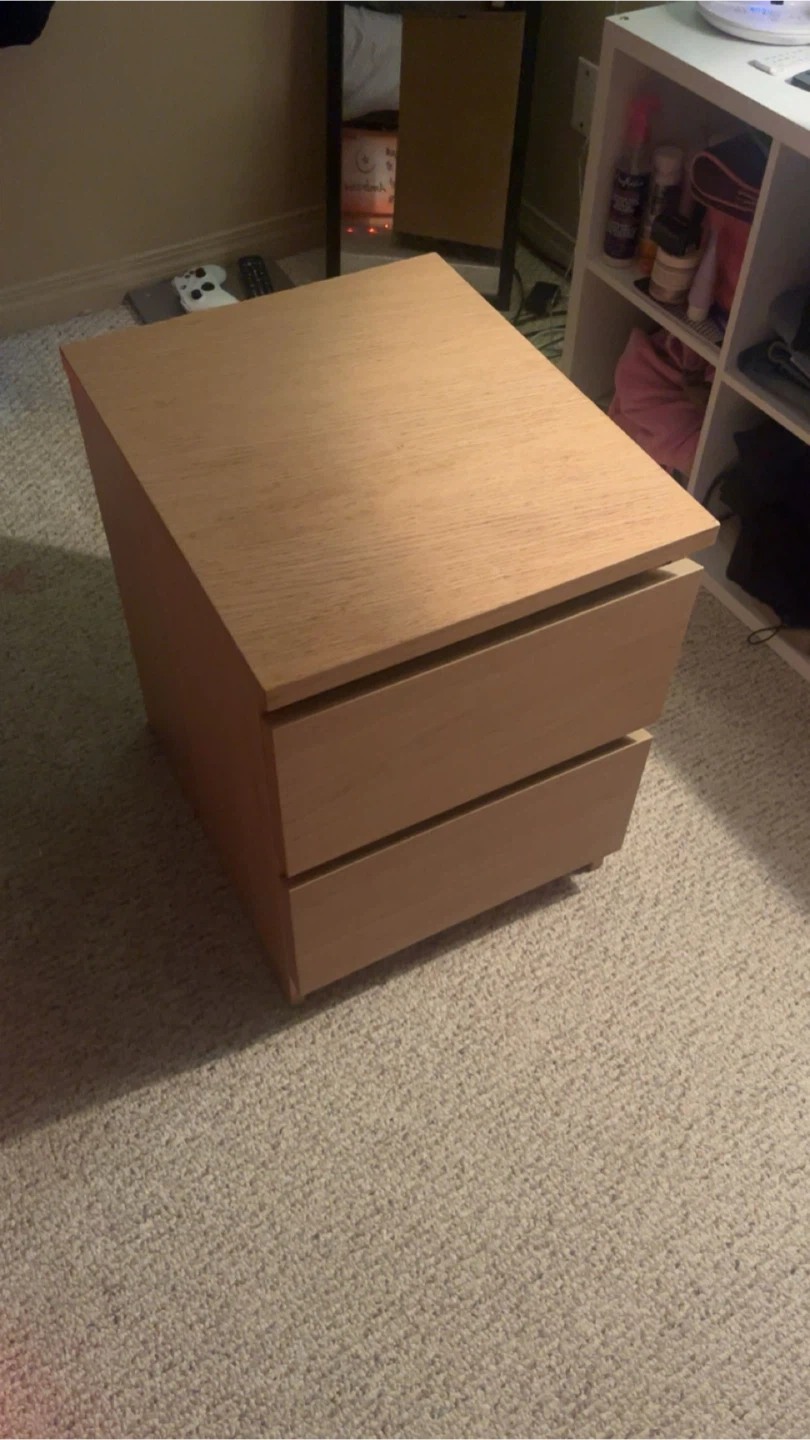 Light Wood ikea 2-Drawer Nightstand