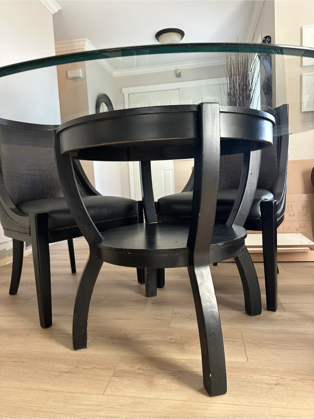 Glass Top Dining Table with 4 Chairs - photo 3