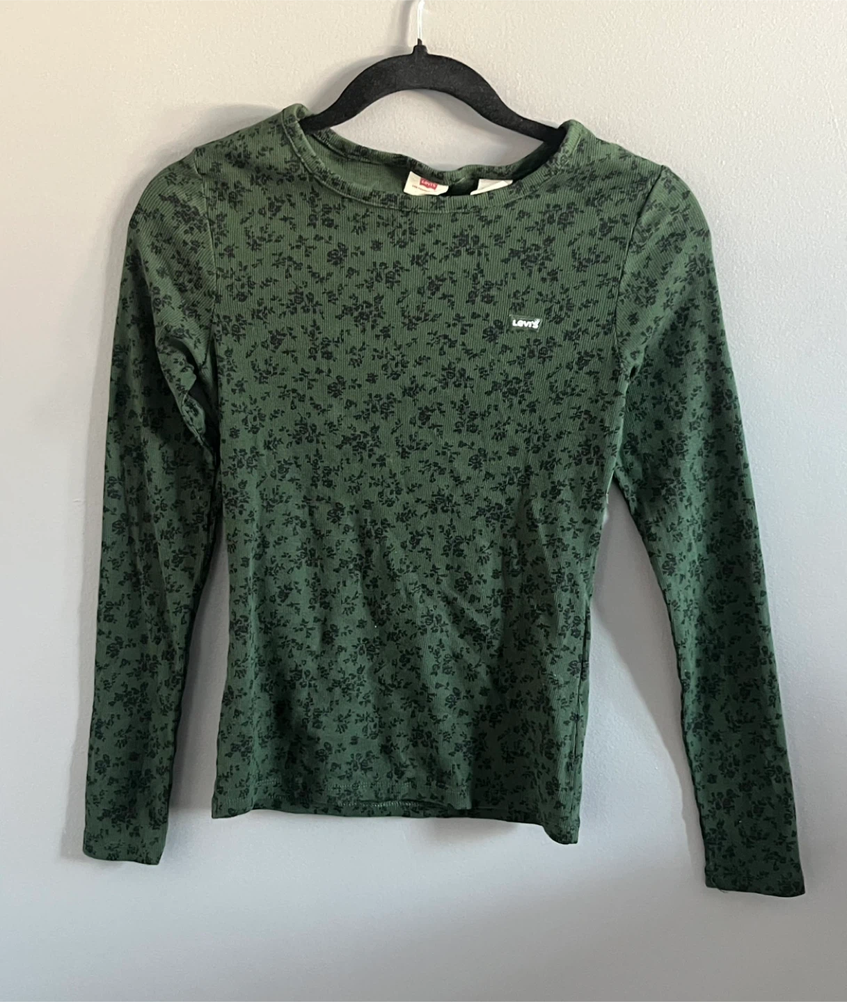 Levi's Green Patterned Long Sleeve Cotton Top | Women