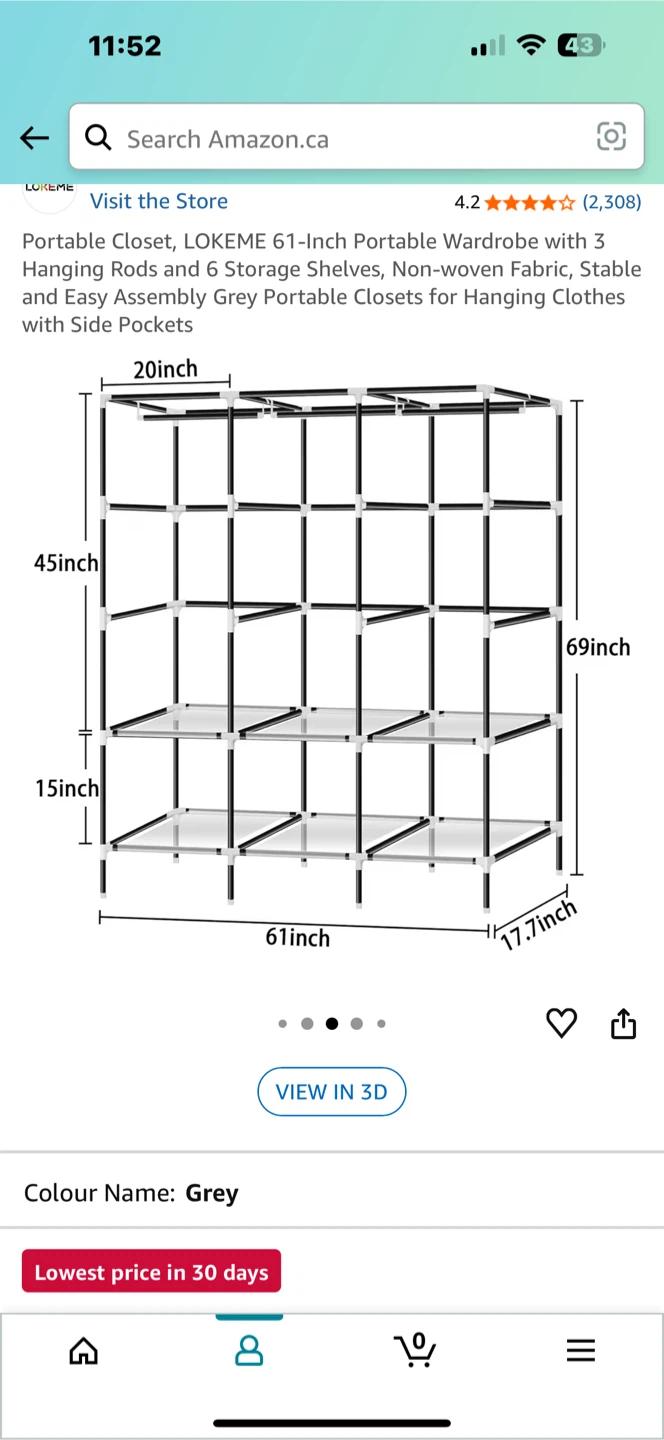 Portable Fabric Wardrobe Closet Organizer - photo 2