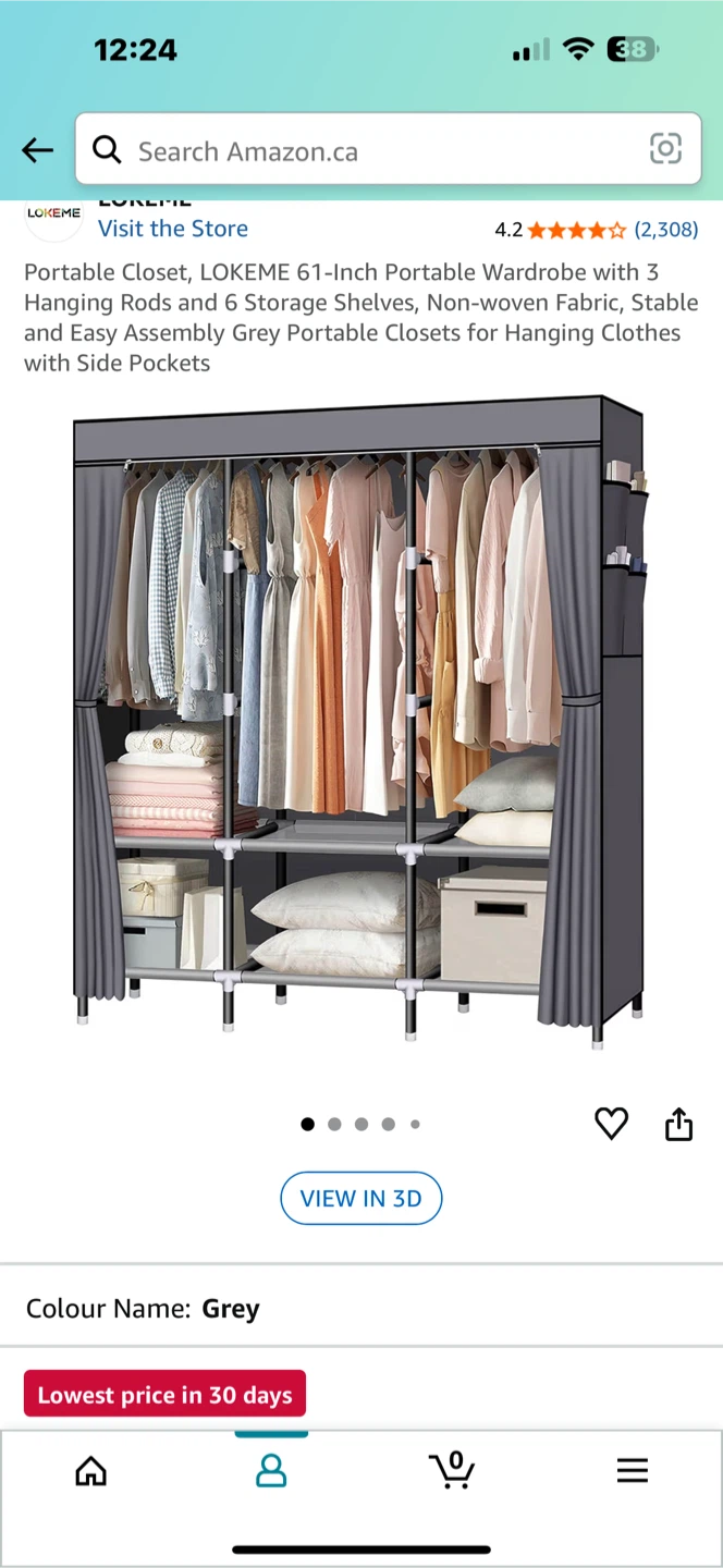 Portable Fabric Wardrobe Closet Organizer - photo 3