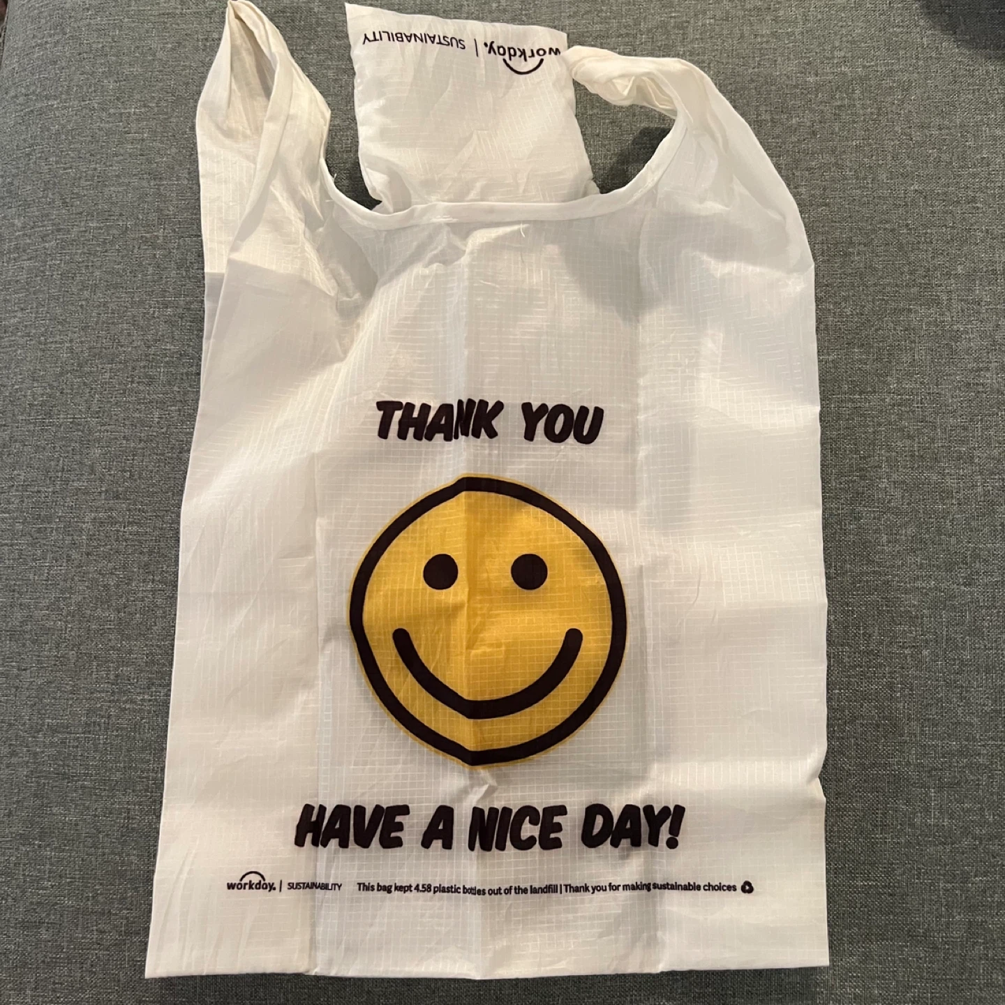 🥕Workday Reusable Tote Bag with Smiley Face