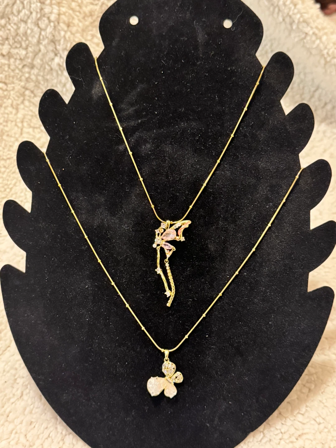 Gold Tone Butterfly Pendant Necklaces (Set of 2) - photo 3